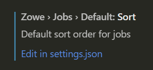 Default Job Sort Settings